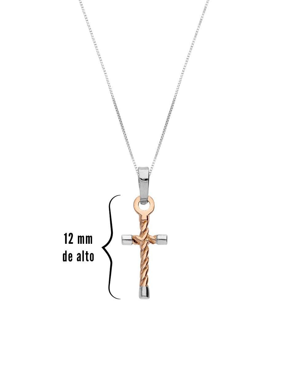Collar con dije de cruz de oro 14 K 4