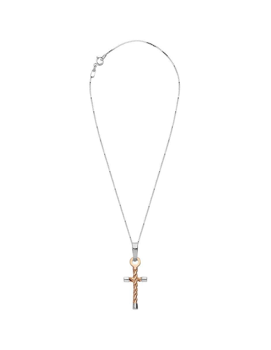 Collar con dije de cruz de oro 14 K 3