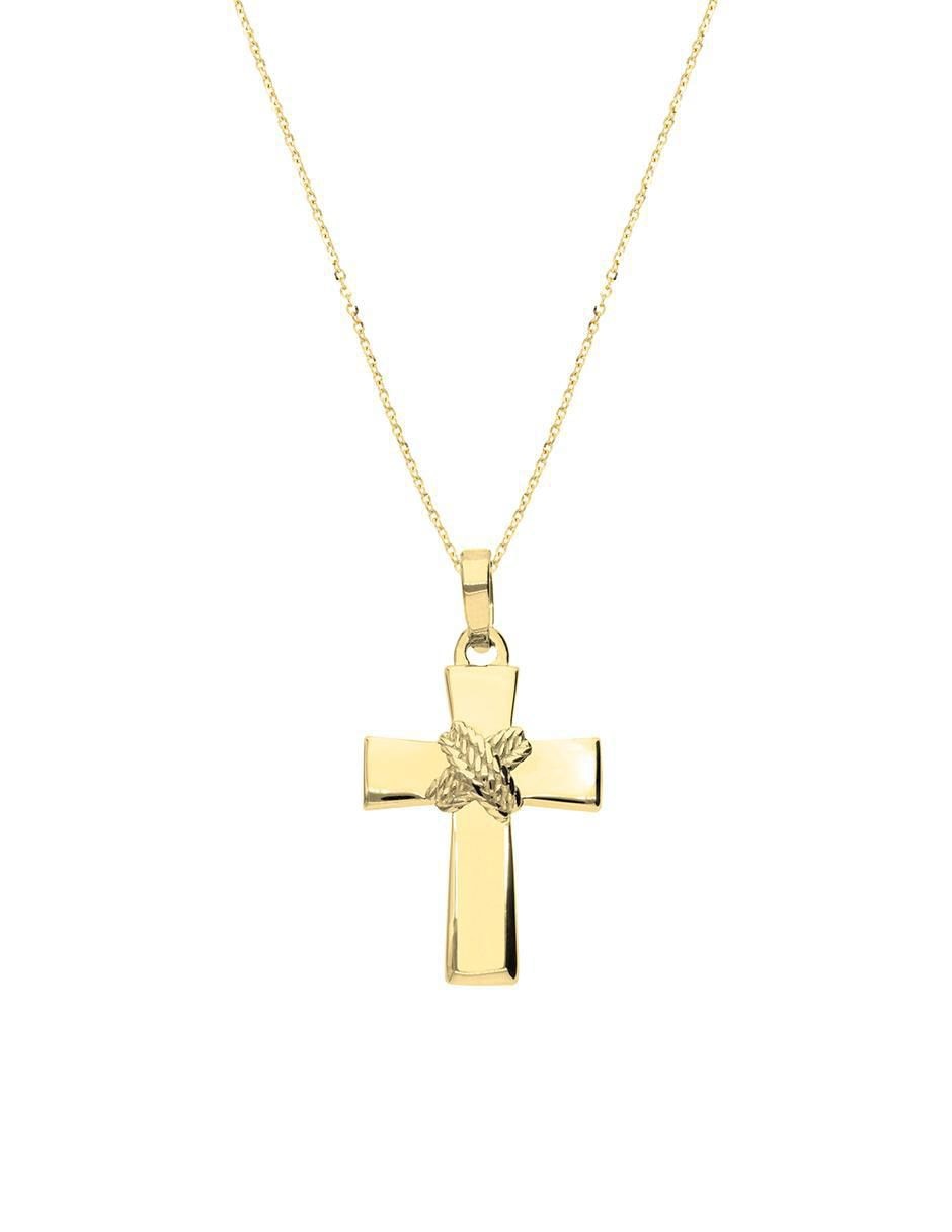 Collar con dije de cruz de oro 14 K Collar con dije de cruz de oro 14 K