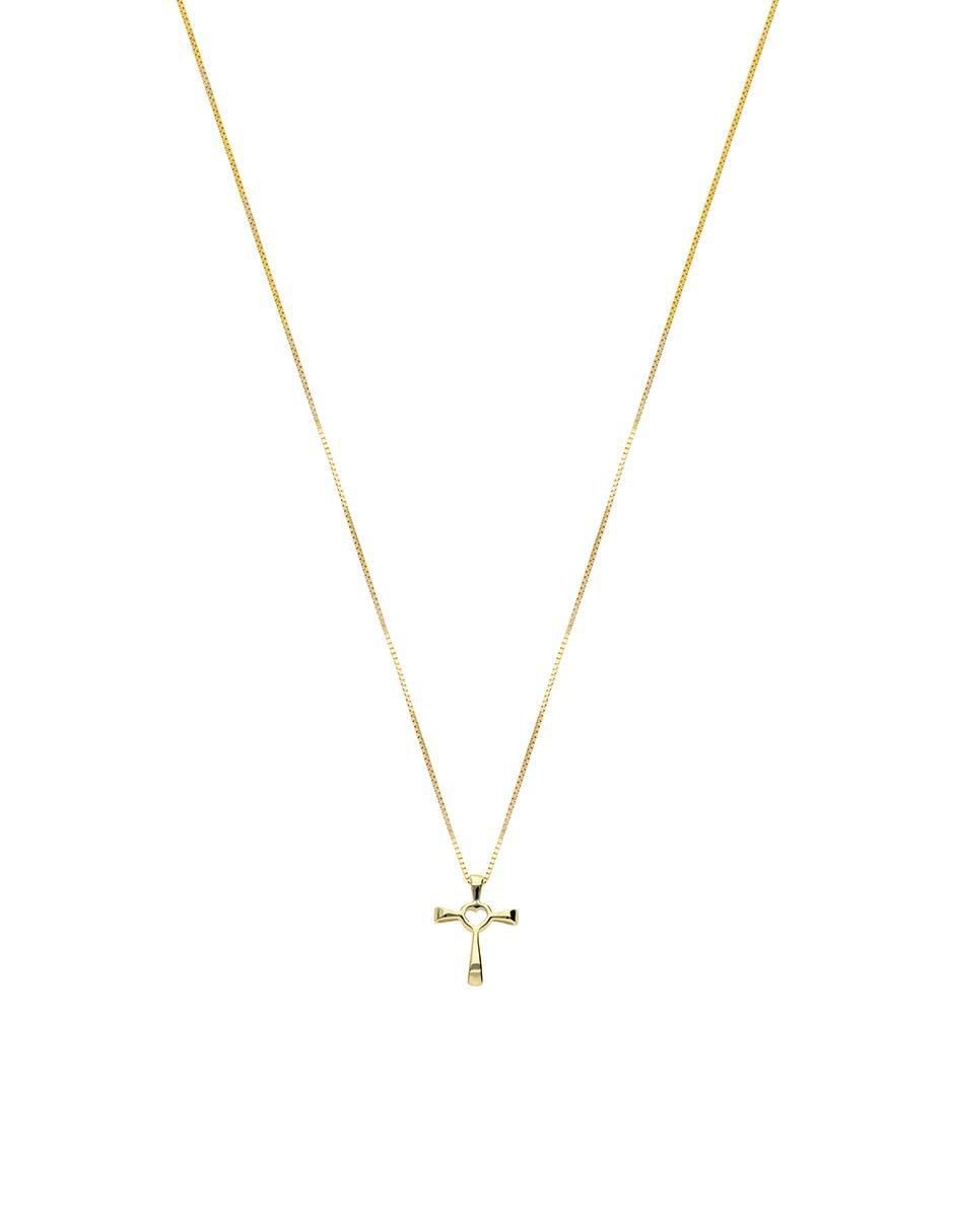 Collar con dije de cruz de oro 14 K