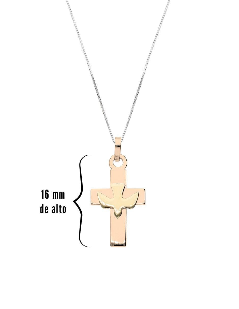 Collar con dije de cruz de oro 14 K 4