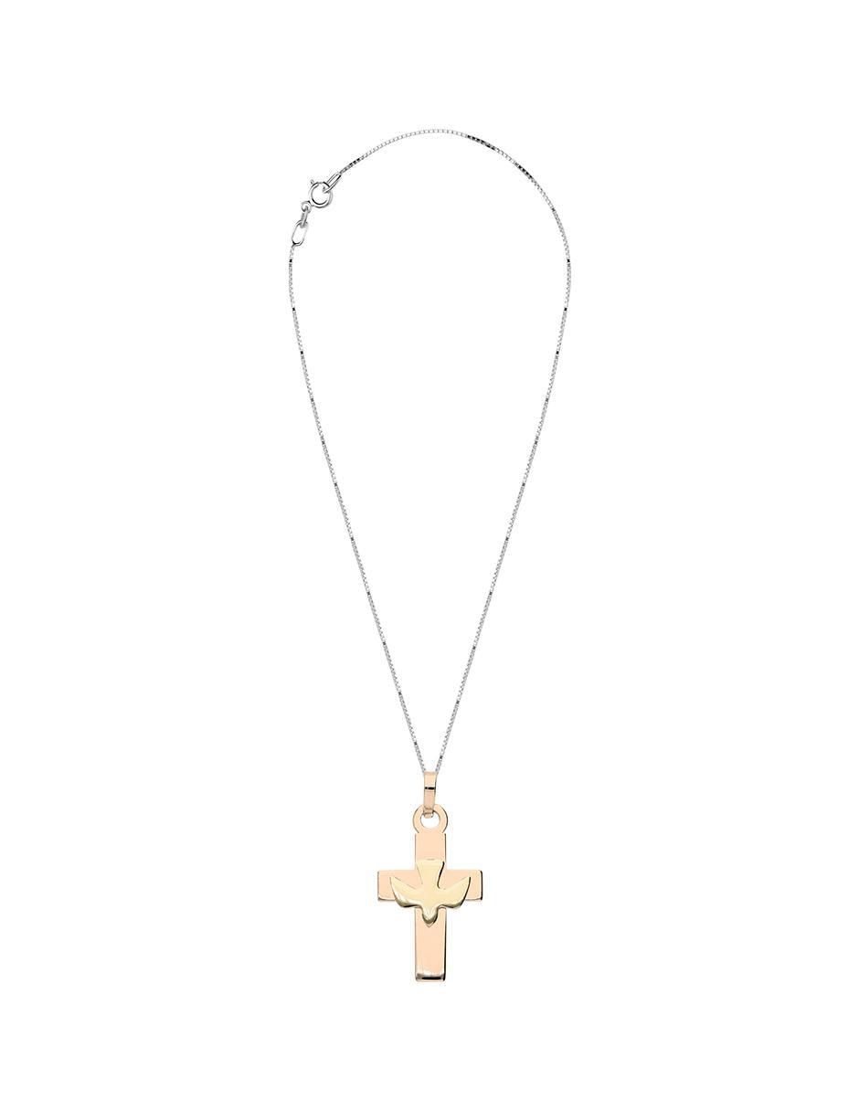 Collar con dije de cruz de oro 14 K 3