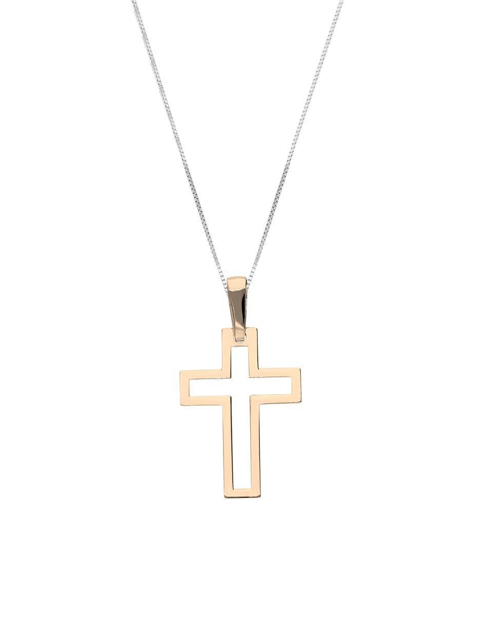 Collar con dije de cruz de oro 14 K Collar con dije de cruz de oro 14 K