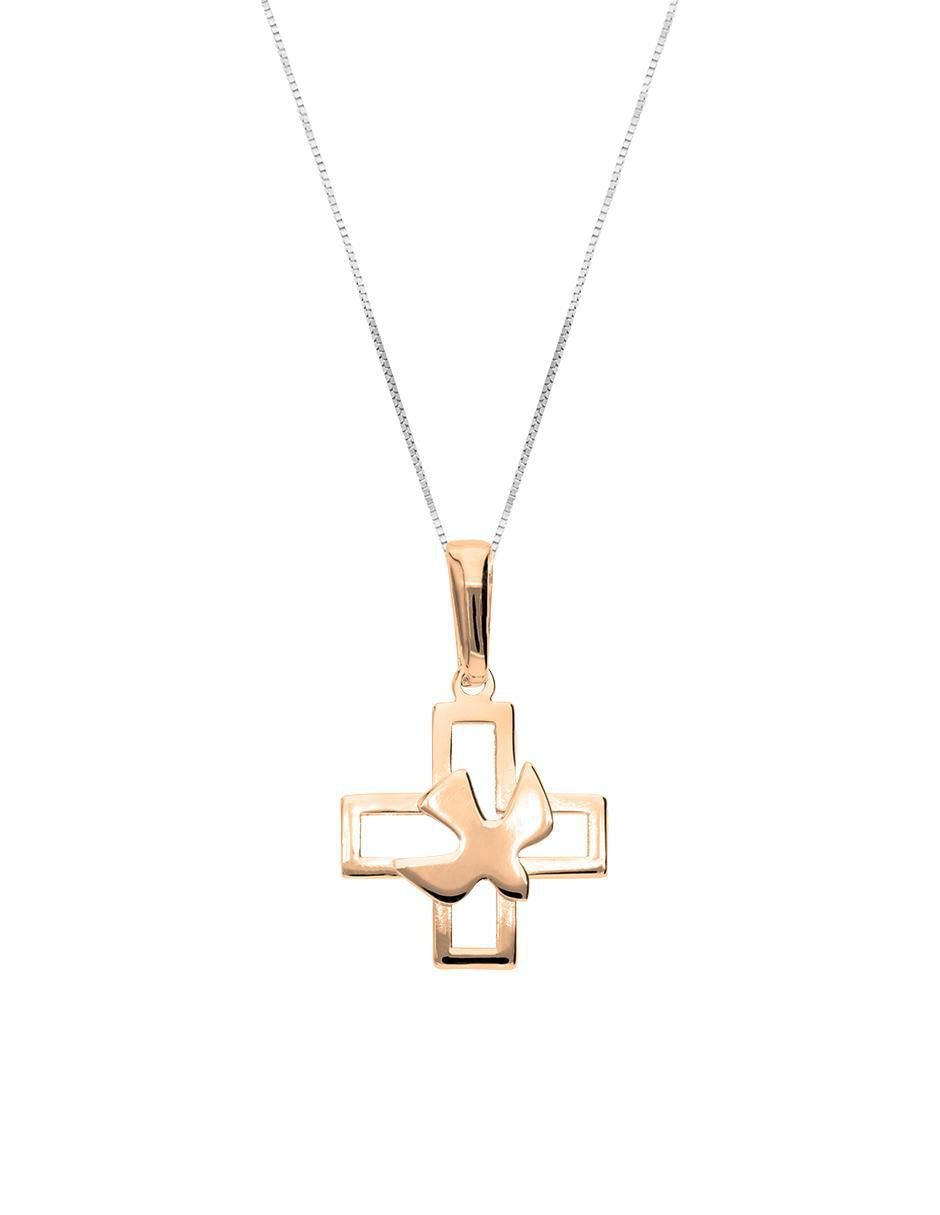 Collar con dije de cruz de oro 14 K Collar con dije de cruz de oro 14 K