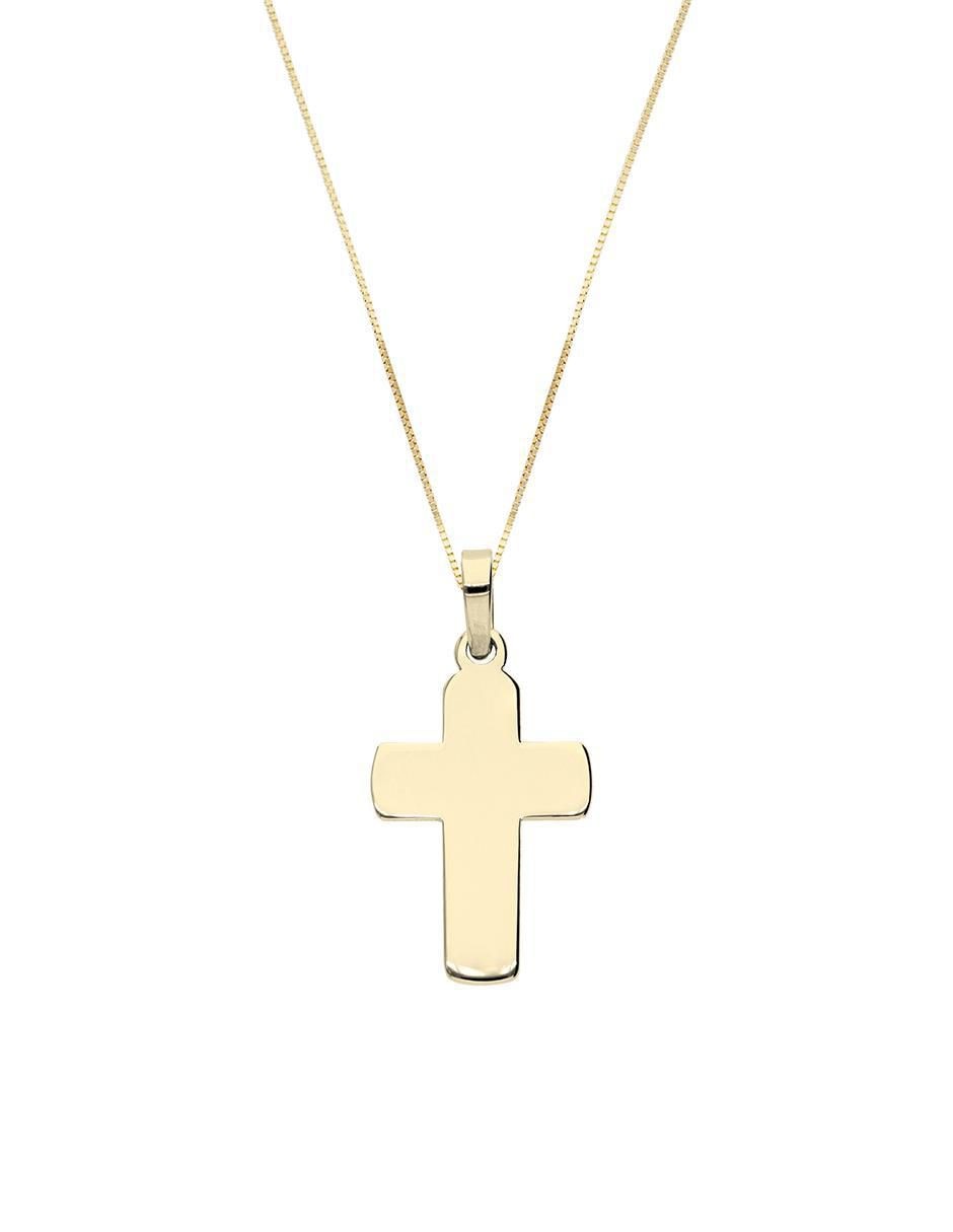 Collar con dije de cruz de oro 14 K