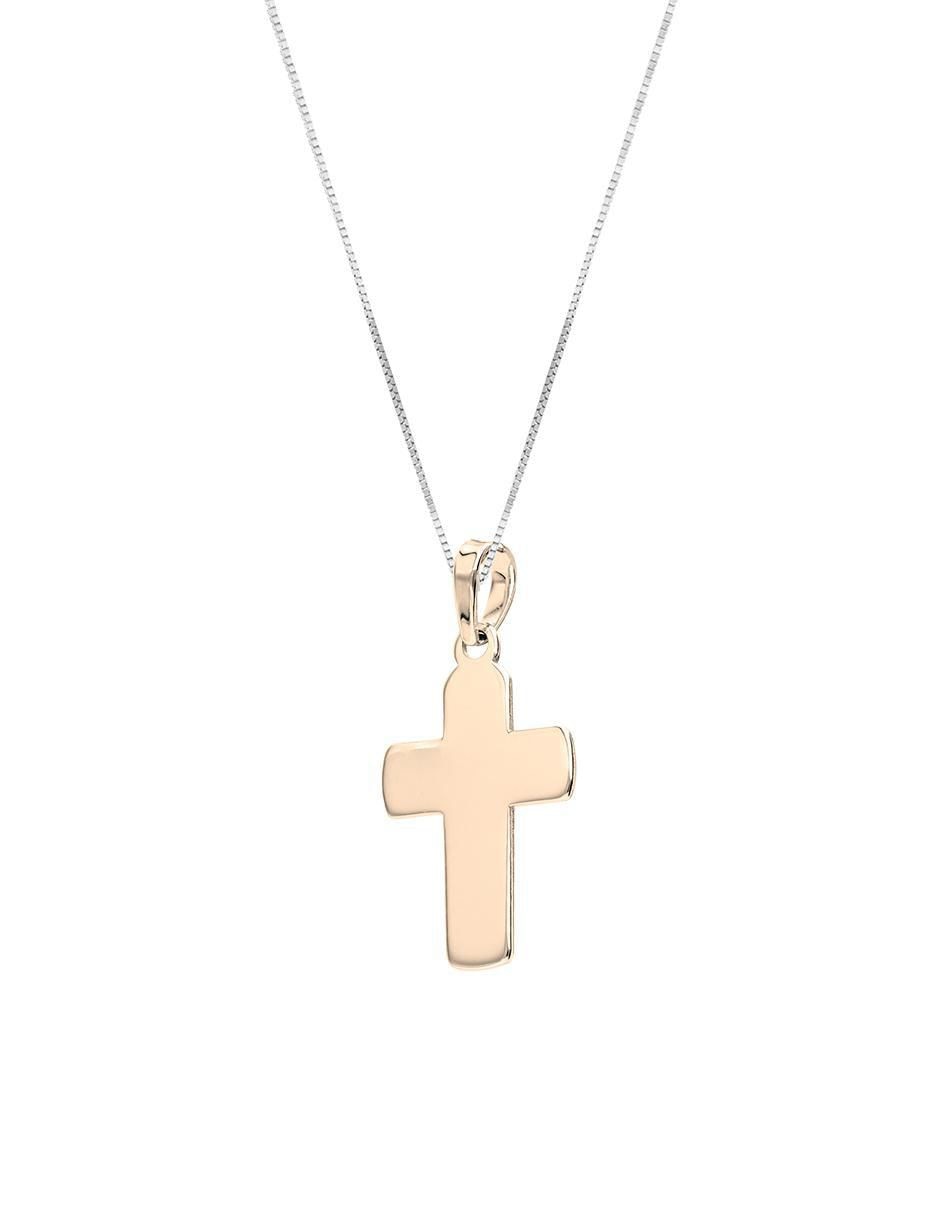 Collar con dije de cruz de oro 14 K 2