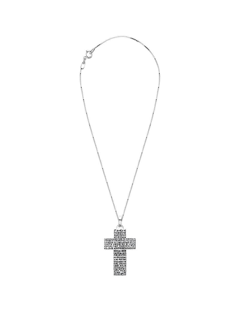 Collar con dije de cruz de oro 14 K 3