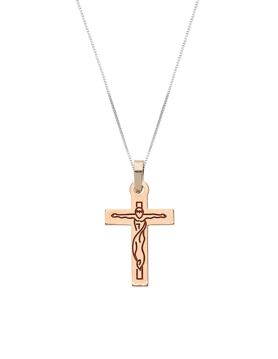 Collar con dije de cruz de oro 14 K Collar con dije de cruz de oro 14 K