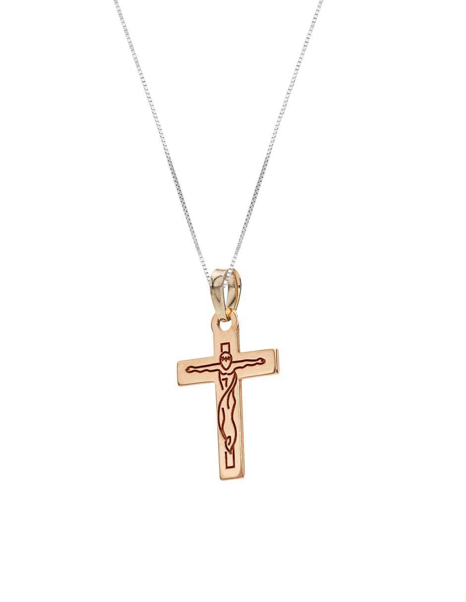 Collar con dije de cruz de oro 14 K 2