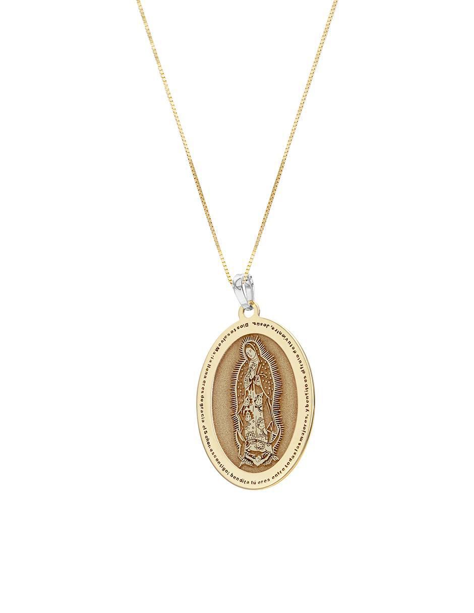Collar con dije virgen de guadalupe "de (si aplica)" ninguna fonelli sin familia o colección "de" oro 14 k