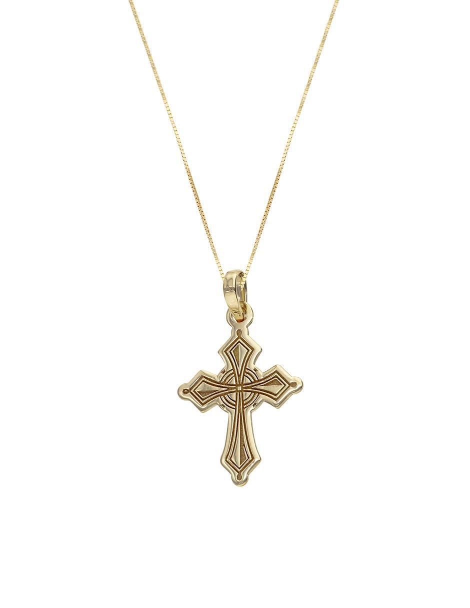 Collar con dije no aplica "de (si aplica)" cruz fonelli sin familia o colección "de" oro 14 k