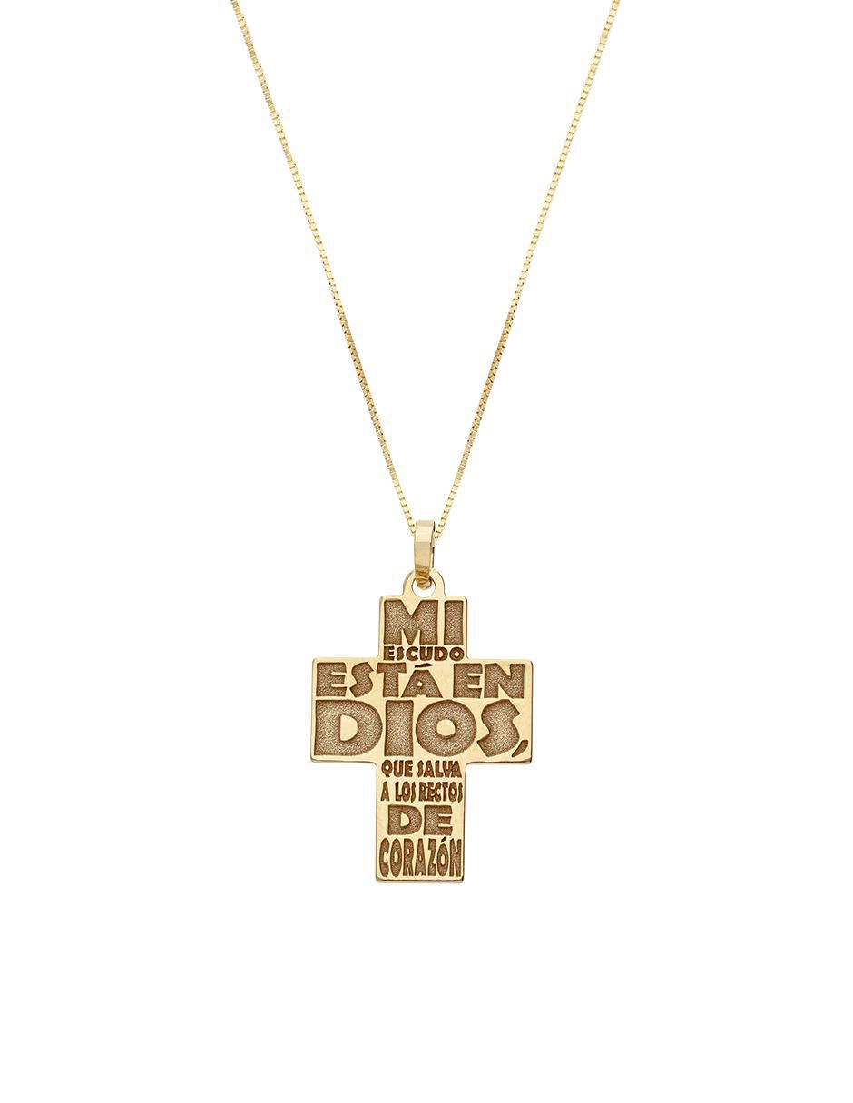 Collar con dije de cruz de oro 14 K Collar con dije de cruz de oro 14 K