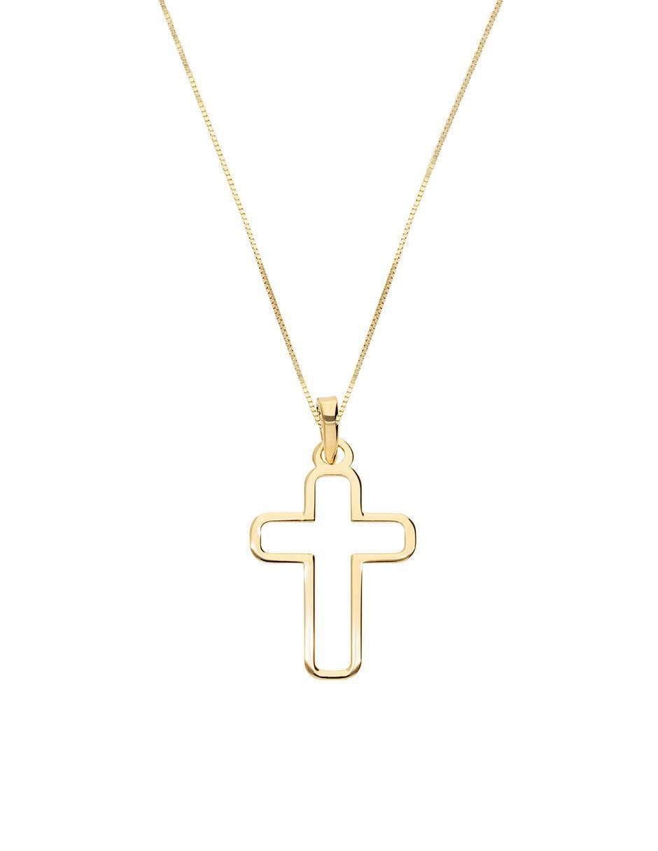 Collar con dije de cruz de oro 14 K