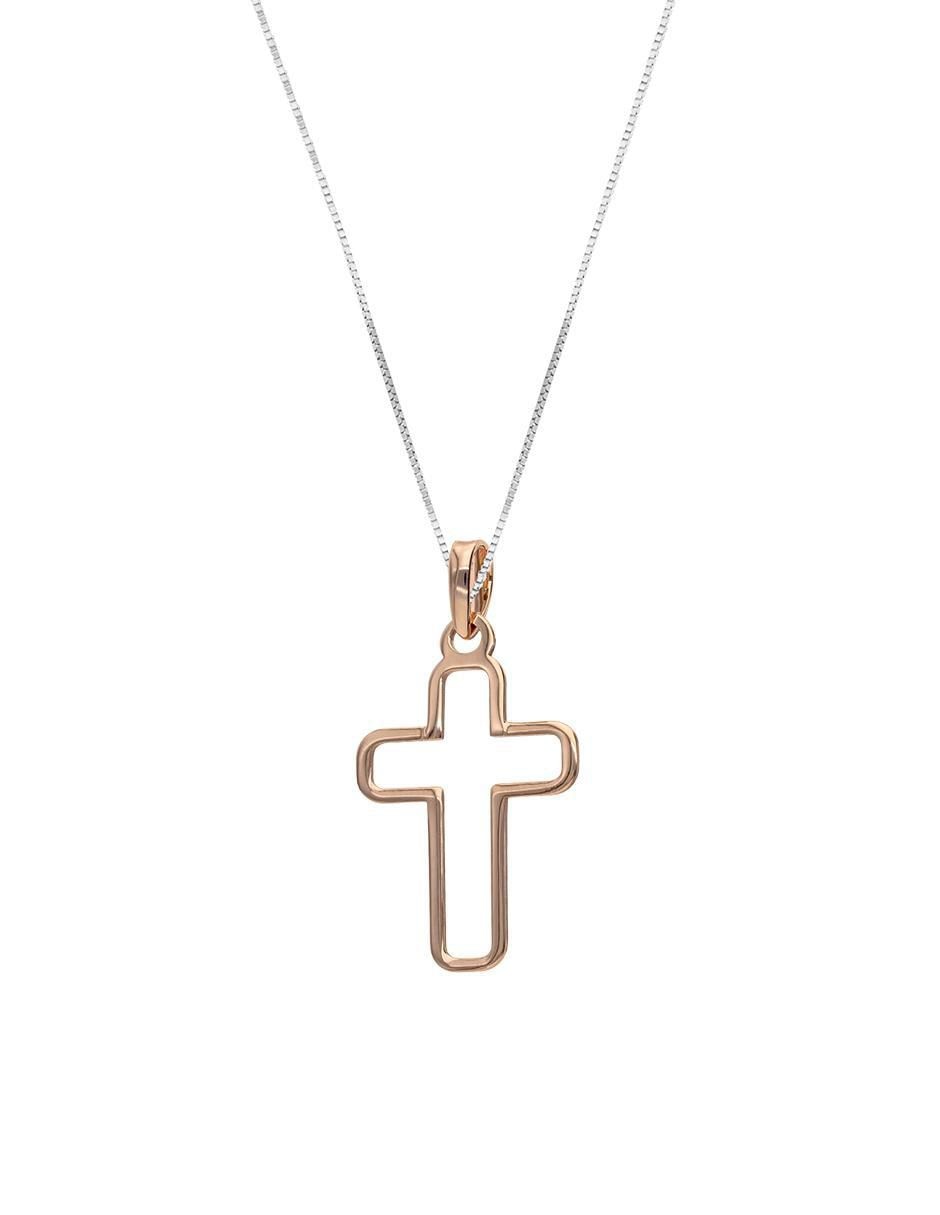Collar con dije de cruz de oro 14 K 2