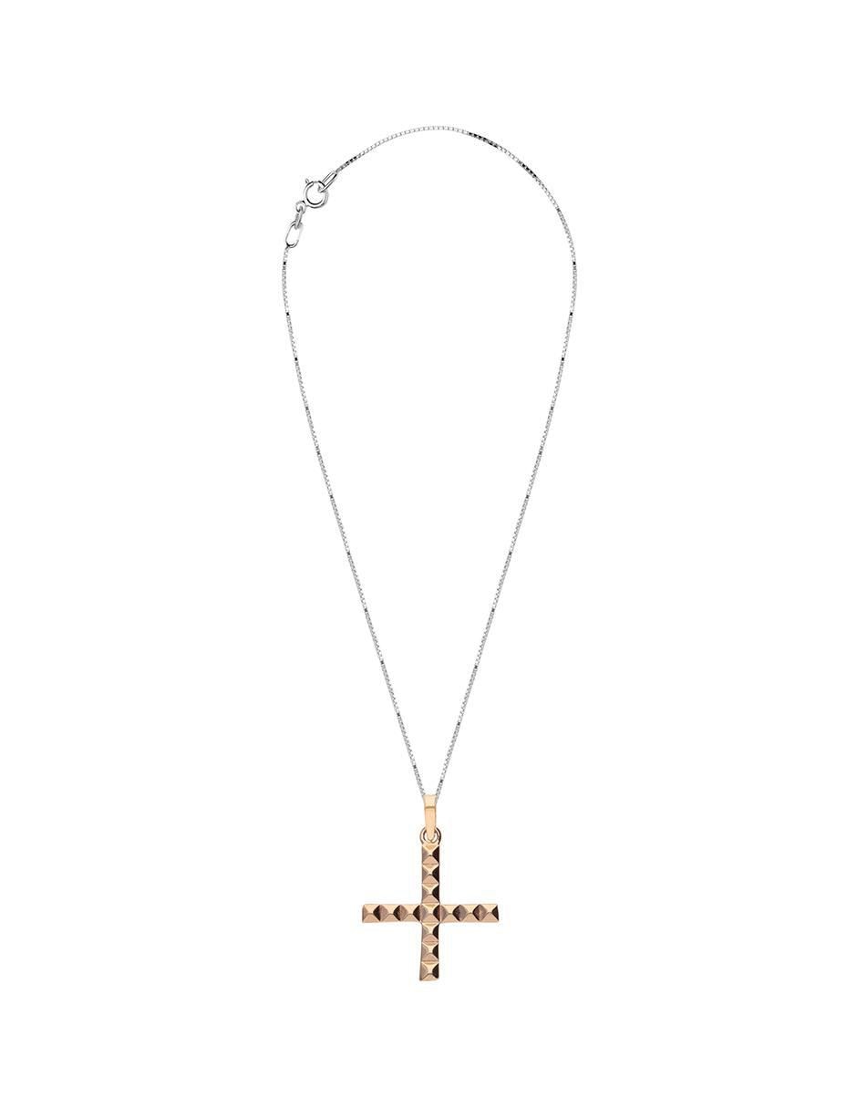 Collar con dije de cruz de oro 10 K 3