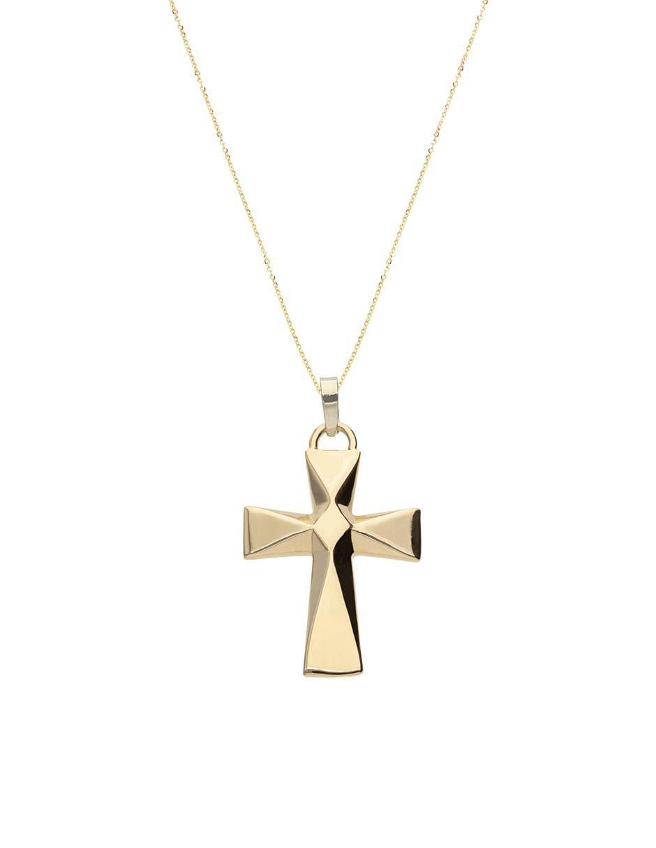 Collar con dije de cruz de oro 10 K