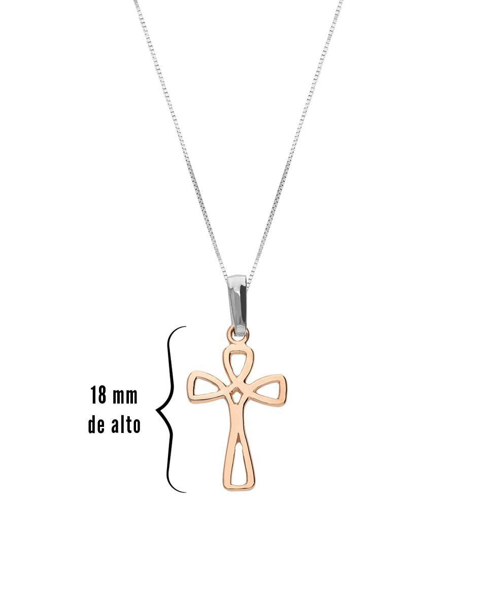 Collar con dije de cruz de oro 10 K 4