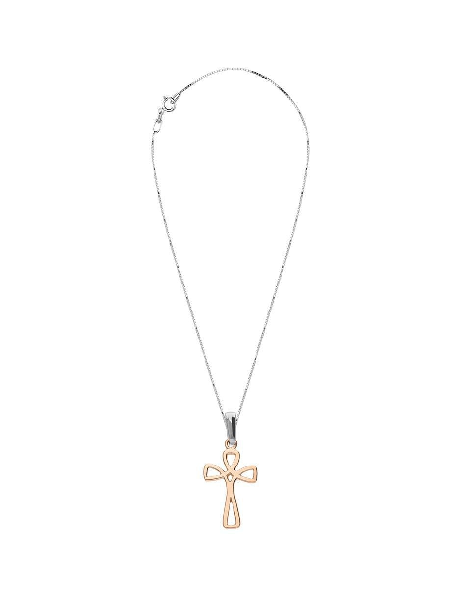 Collar con dije de cruz de oro 10 K 3