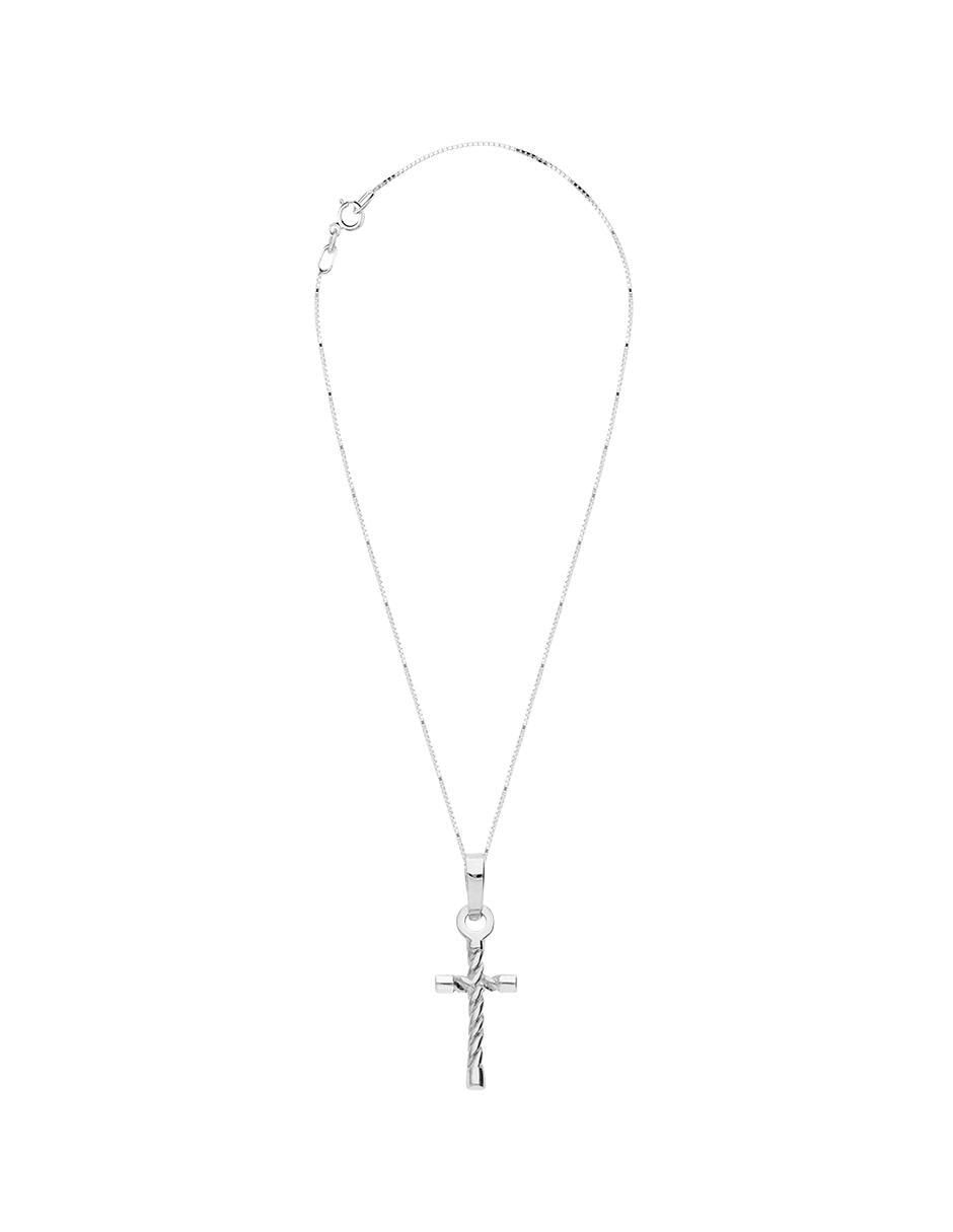 Collar con dije de cruz de oro 10 K 3
