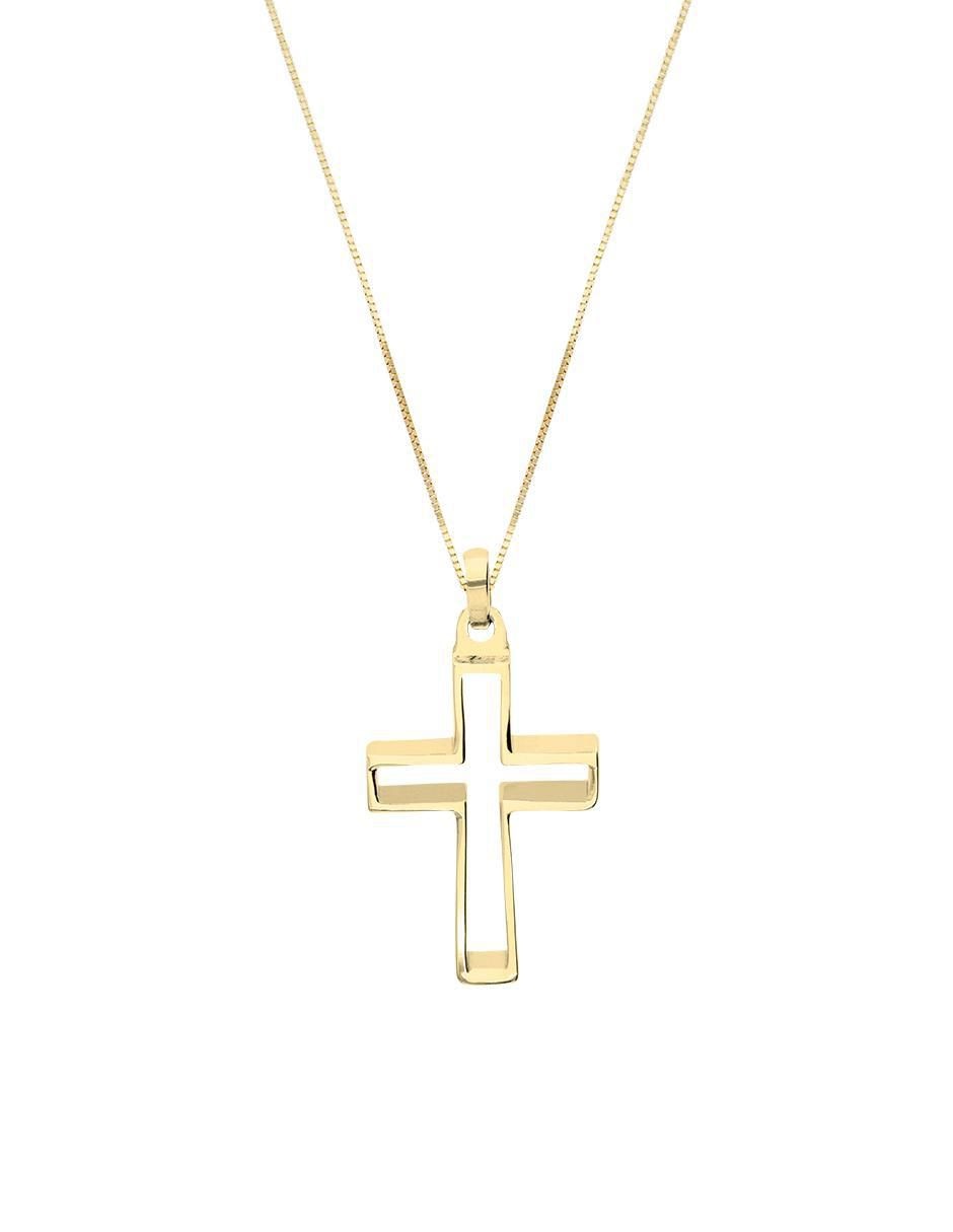Collar con dije de cruz de oro 10 K