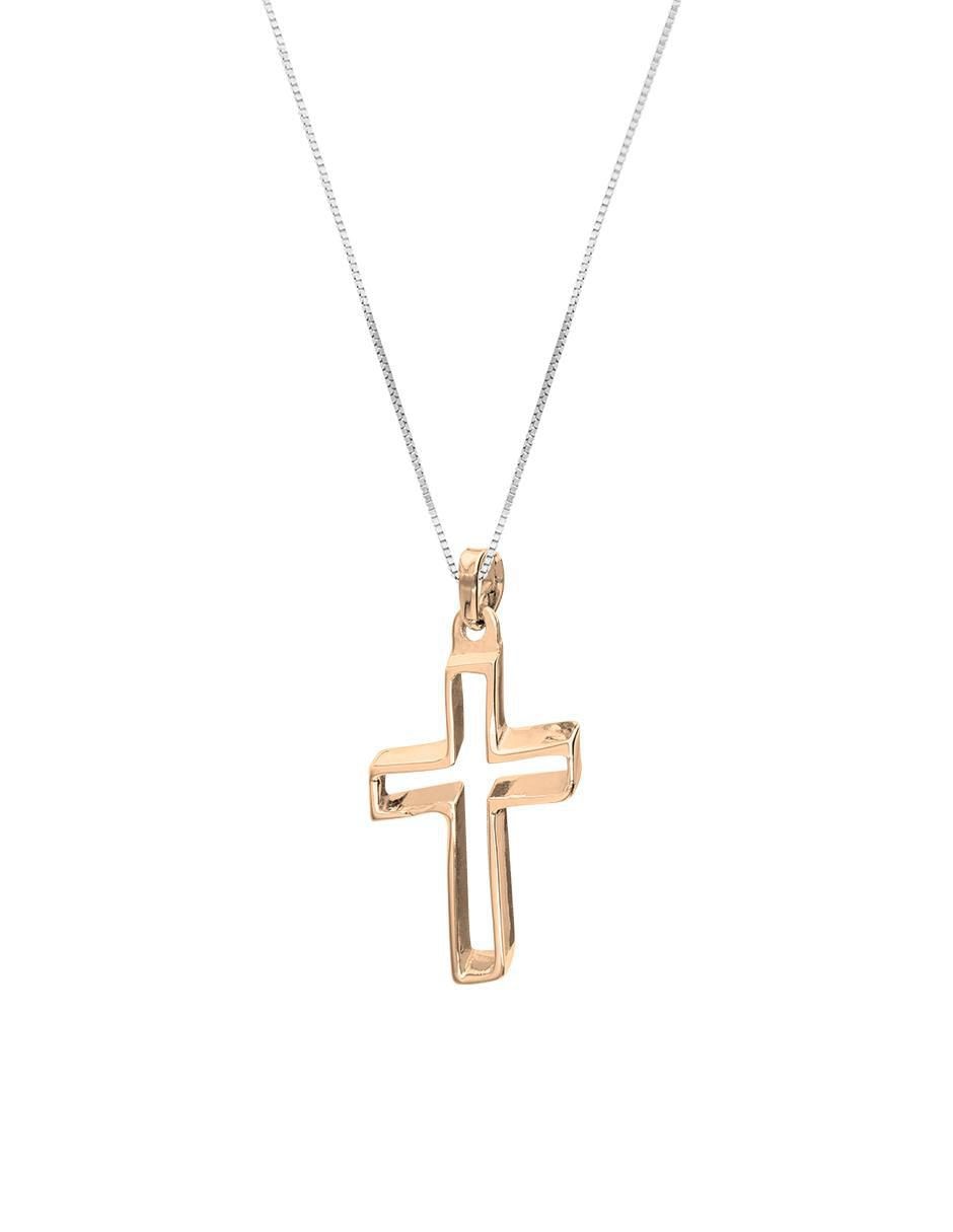 Collar con dije de cruz de oro 10 K 2