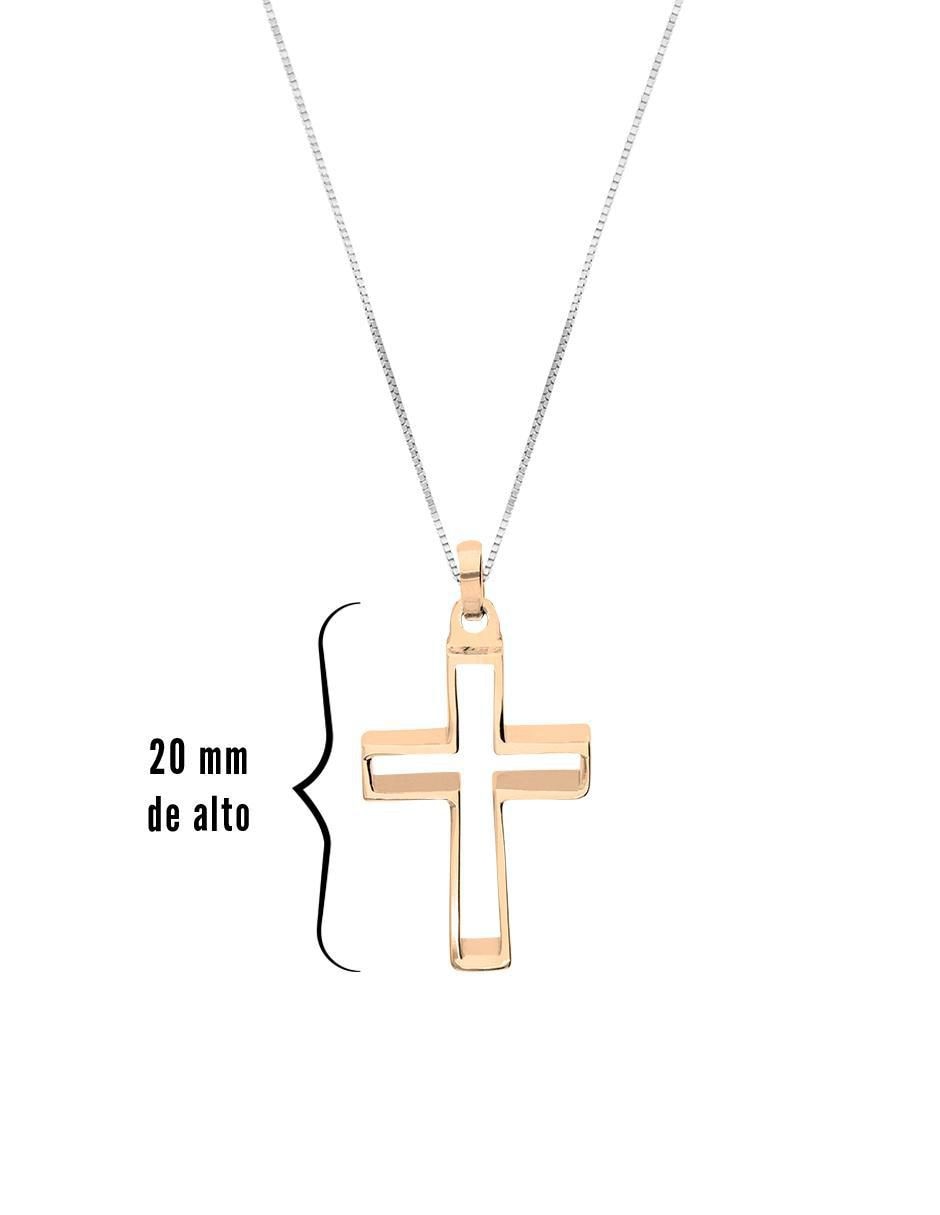 Collar con dije de cruz de oro 10 K 4