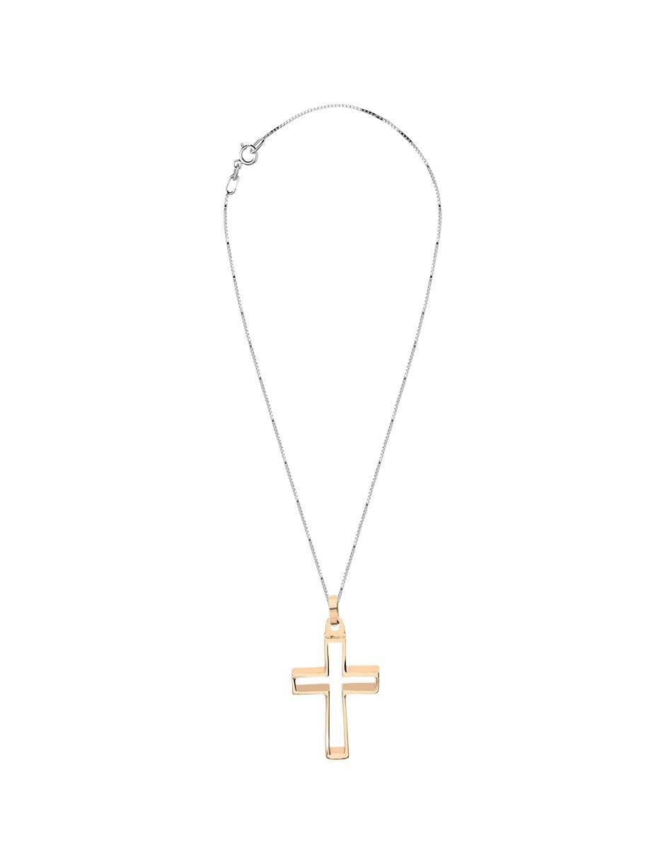 Collar con dije de cruz de oro 10 K 3