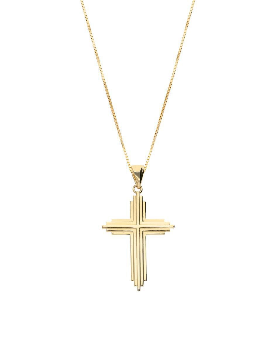 Collar con dije de cruz de oro 10 K