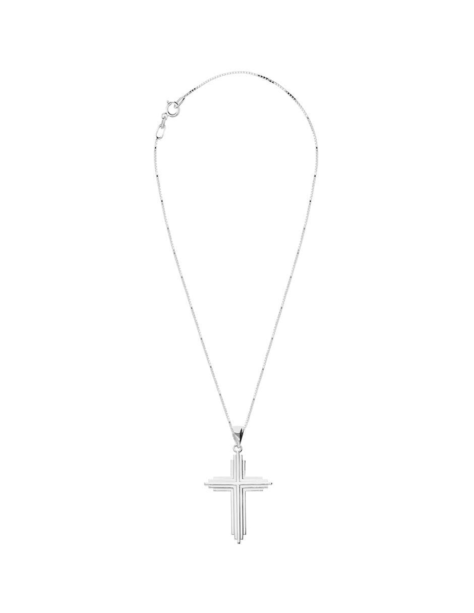 Collar con dije de cruz de oro 10 K 3