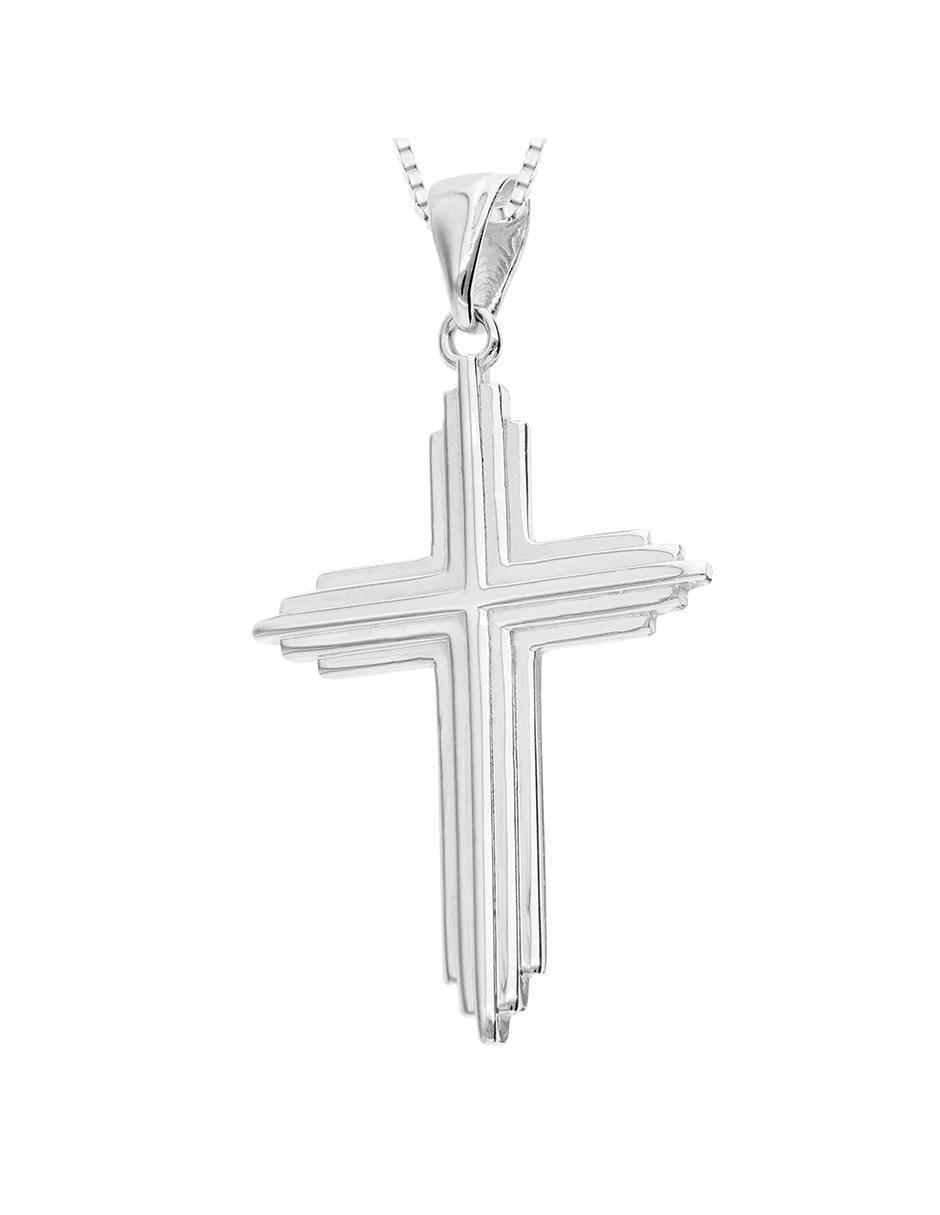 Collar con dije de cruz de oro 10 K 4