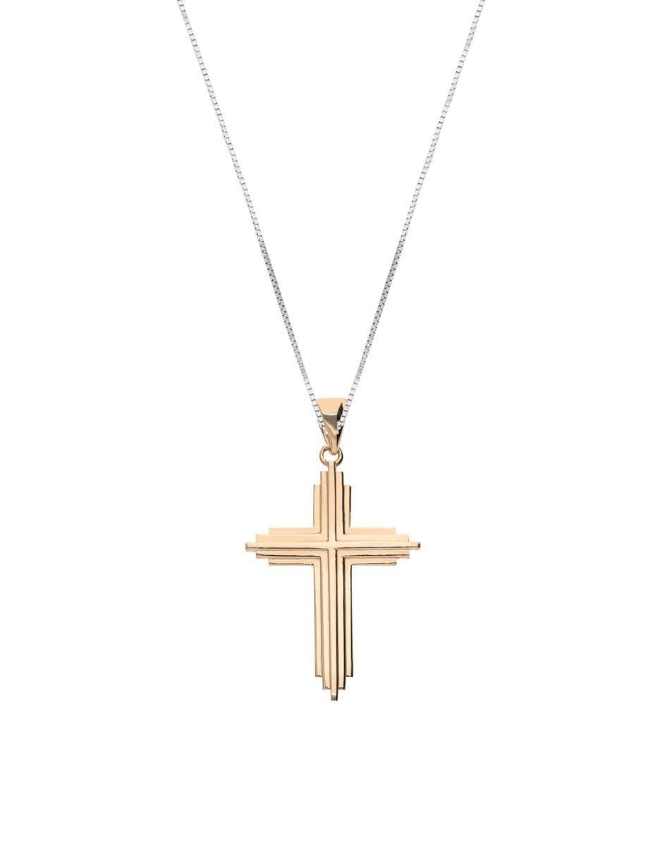 Collar con dije de cruz de oro 10 K
