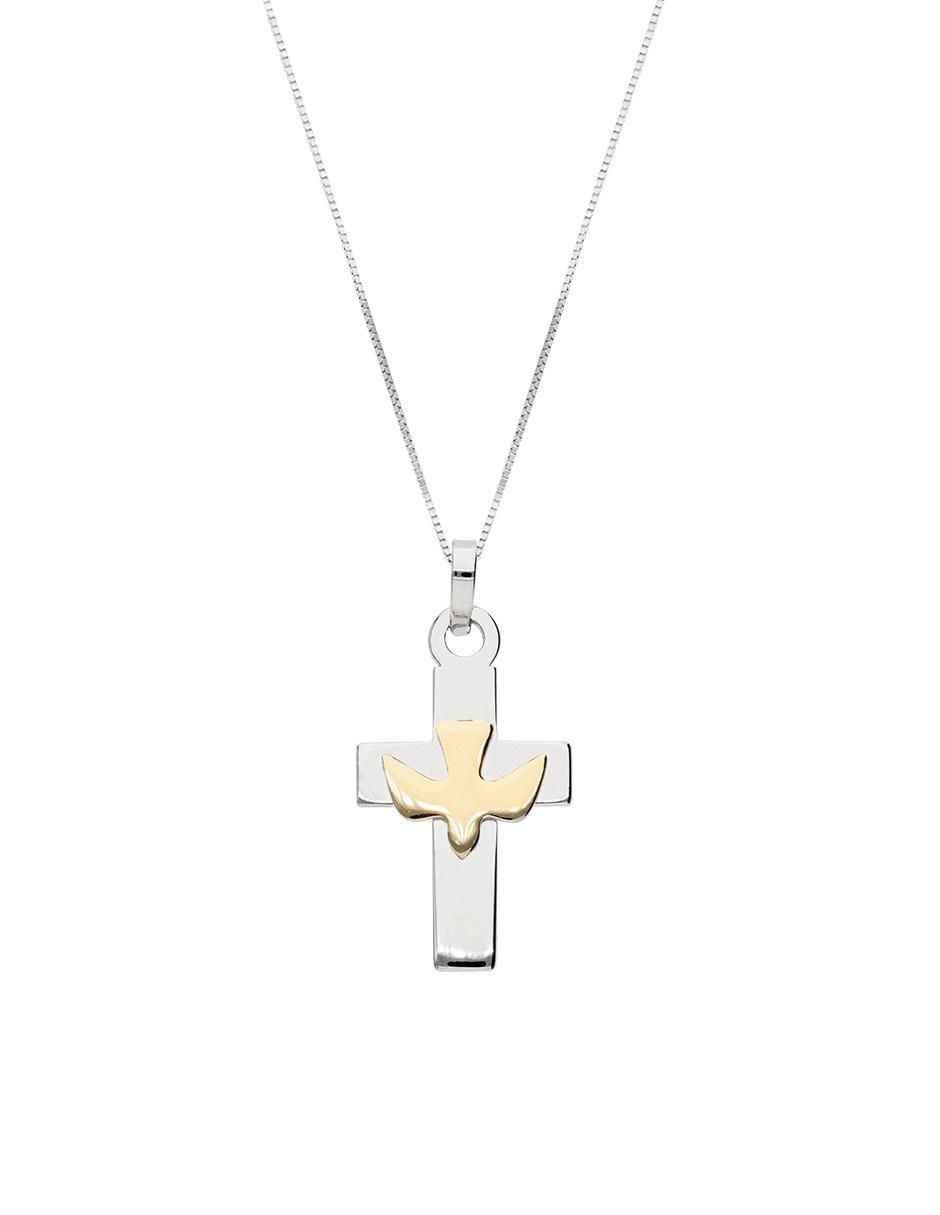 Collar con dije de cruz de oro 10 K 1
