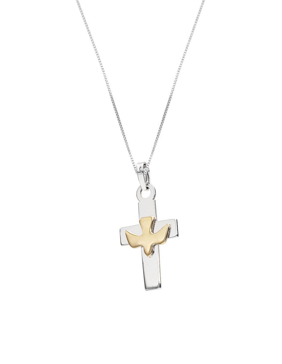 Collar con dije de cruz de oro 10 K 2