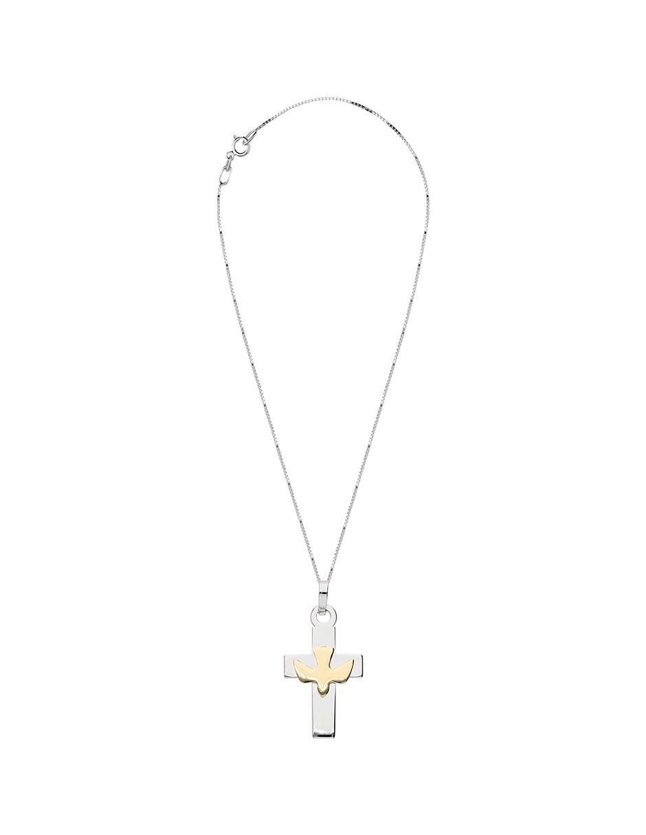 Collar con dije de cruz de oro 10 K 3