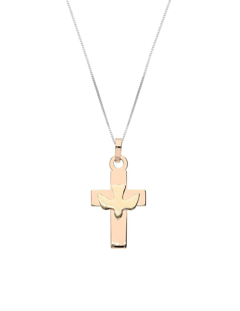 Collar con dije de cruz de oro 10 K