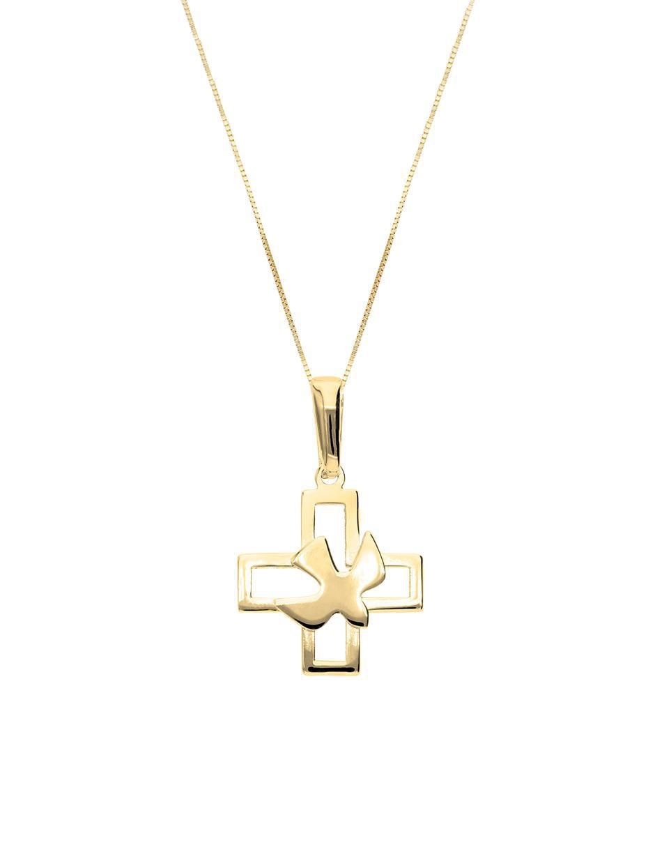 Collar con dije de cruz de oro 10 K Collar con dije de cruz de oro 10 K