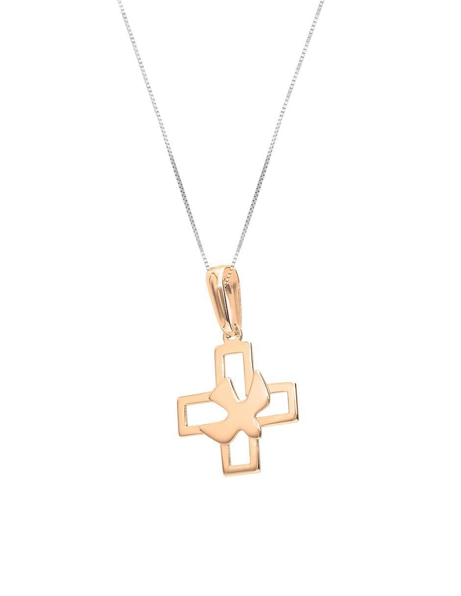 Collar con dije de cruz de oro 10 K 2