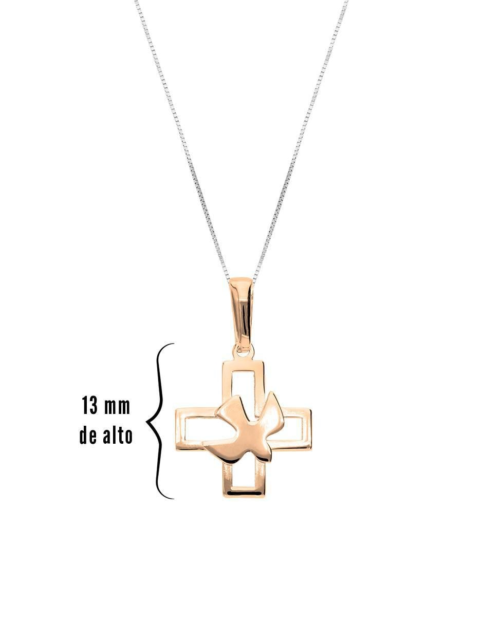 Collar con dije de cruz de oro 10 K 4