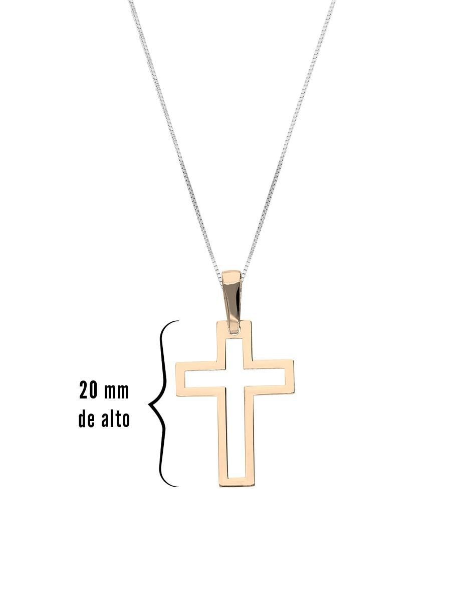 Collar con dije de cruz de oro 10 K 4
