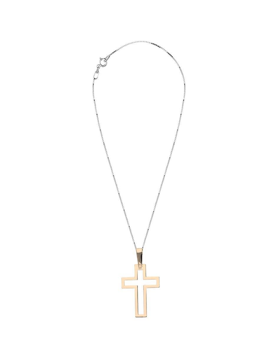 Collar con dije de cruz de oro 10 K 3