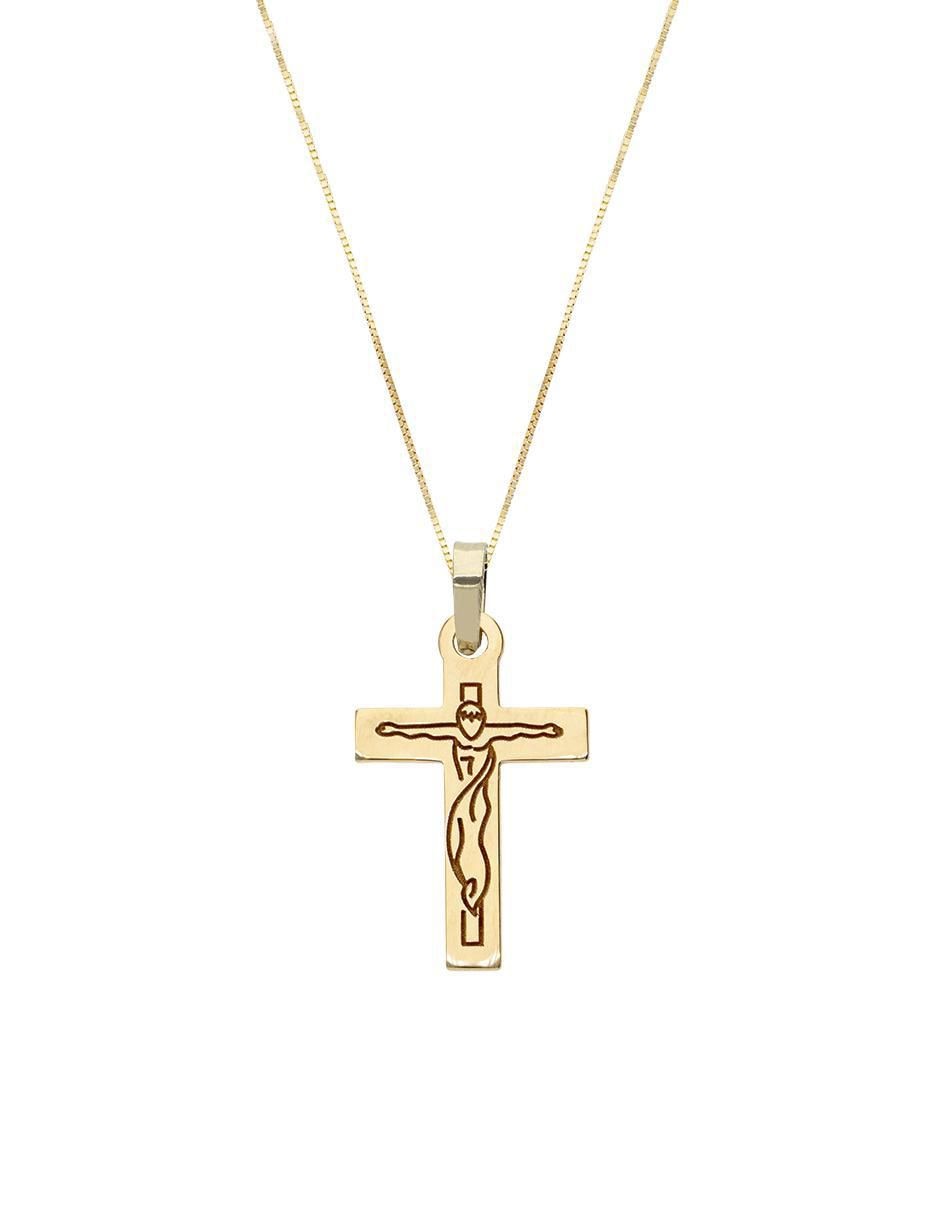 Collar con dije de cruz de oro 10 K Collar con dije de cruz de oro 10 K