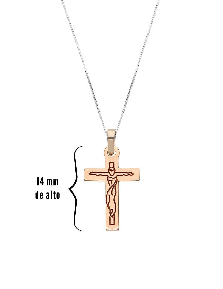 Collar con dije de cruz de oro 10 K 4