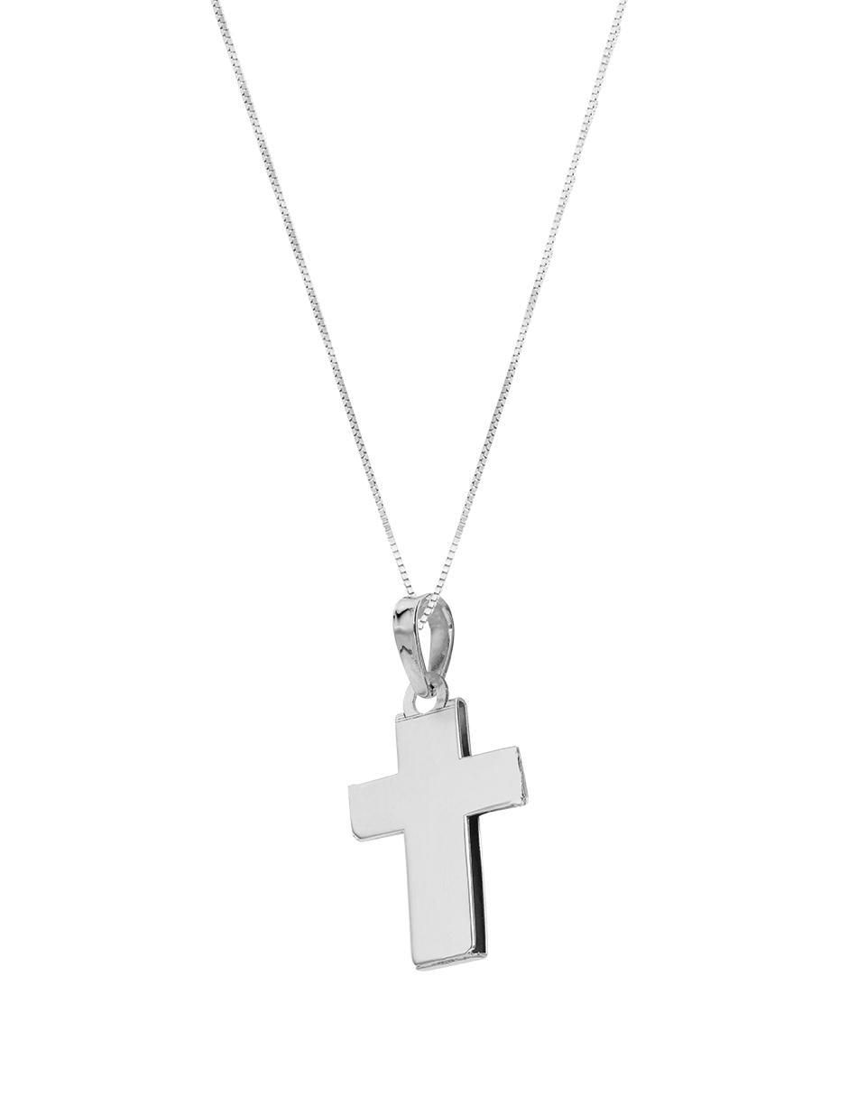 Collar con dije de cruz de oro 10 K 2