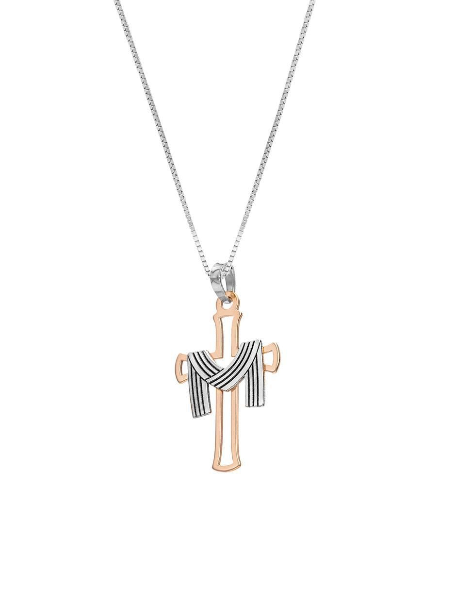 Collar con dije de cruz de oro 10 K 2