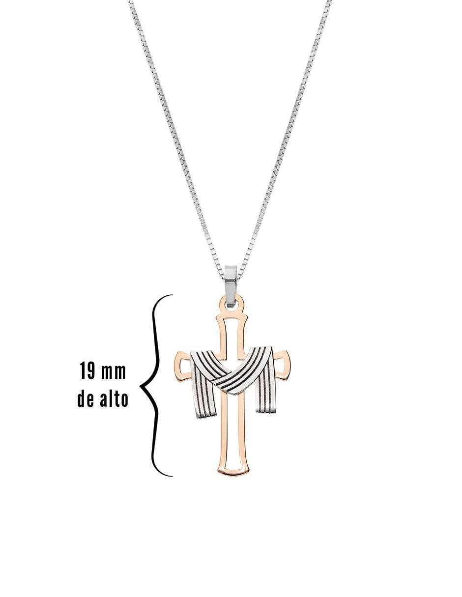 Collar con dije de cruz de oro 10 K 4