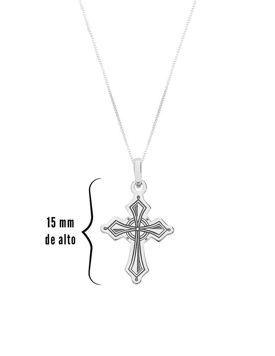 Collar con dije de cruz de oro 10 K 4