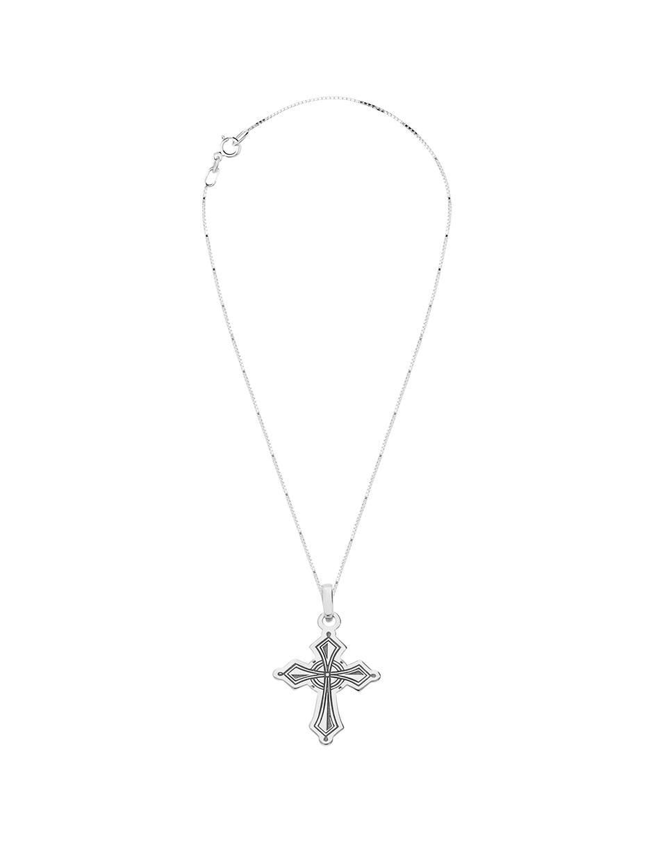 Collar con dije de cruz de oro 10 K 3
