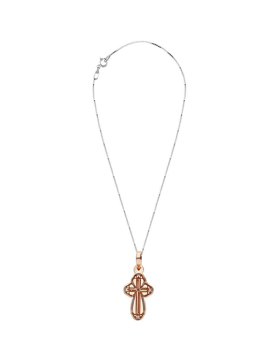 Collar con dije de cruz de oro 10 K 3