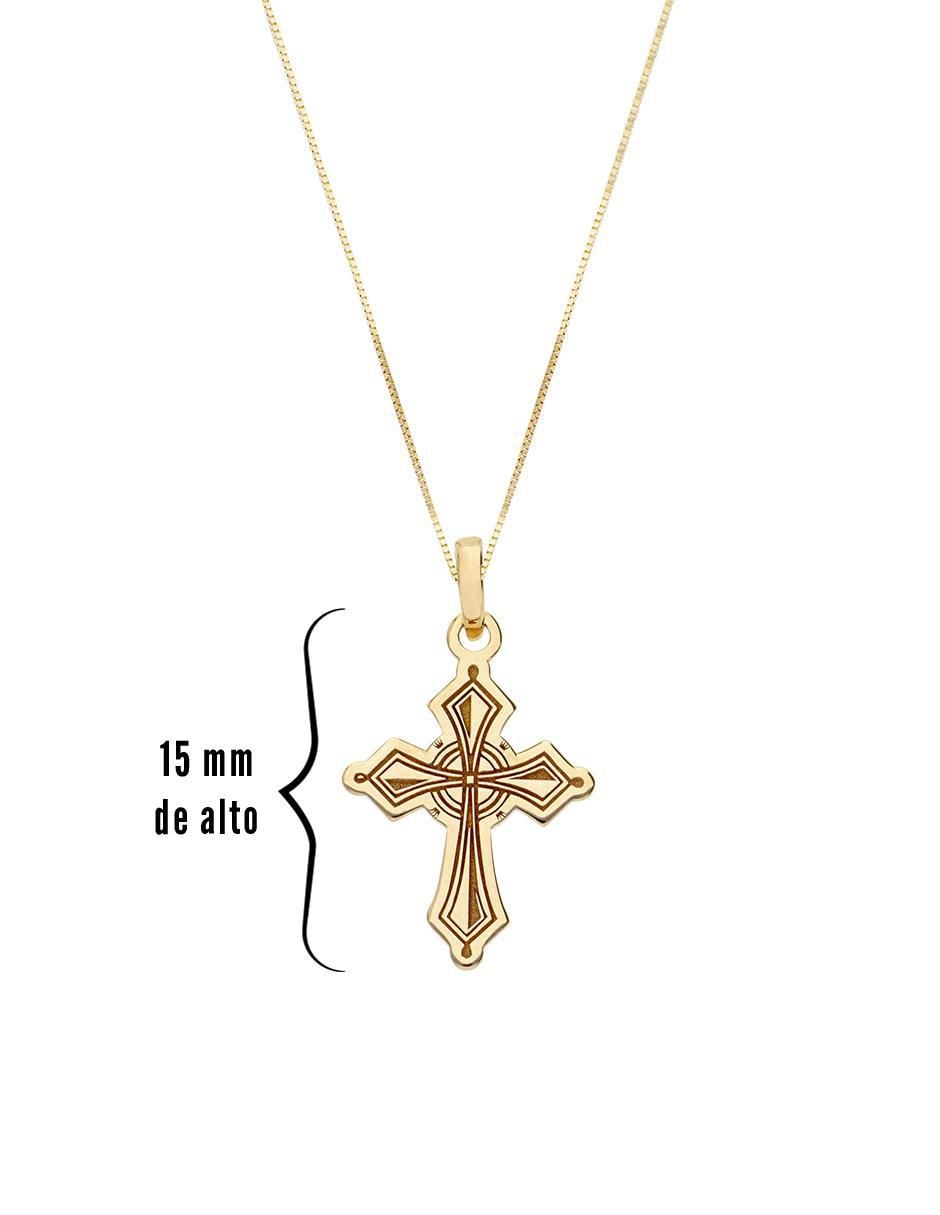 Collar con dije no aplica "de (si aplica)" cruz fonelli sin familia o colección "de" oro 10 k