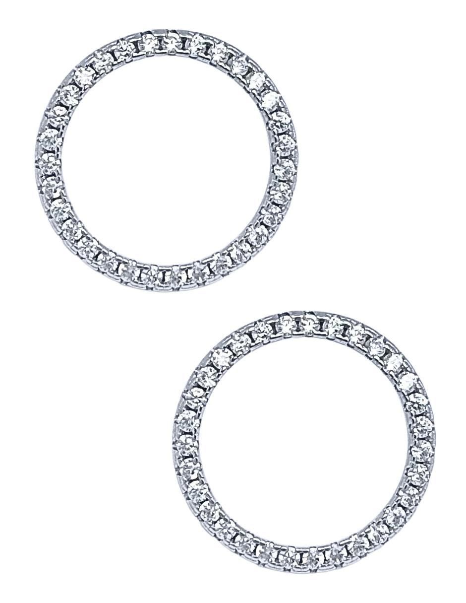Aretes circulares de plata P 925 con acabado pavé zirconia Aretes circulares de plata P 925 con acabado pavé zirconia